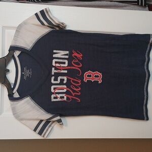 Boston Red Sox Navy and White Tee Womens Medium